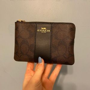 COACH Corner Zip Wristlet in Signature Canvas